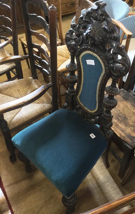 Carved high back chair